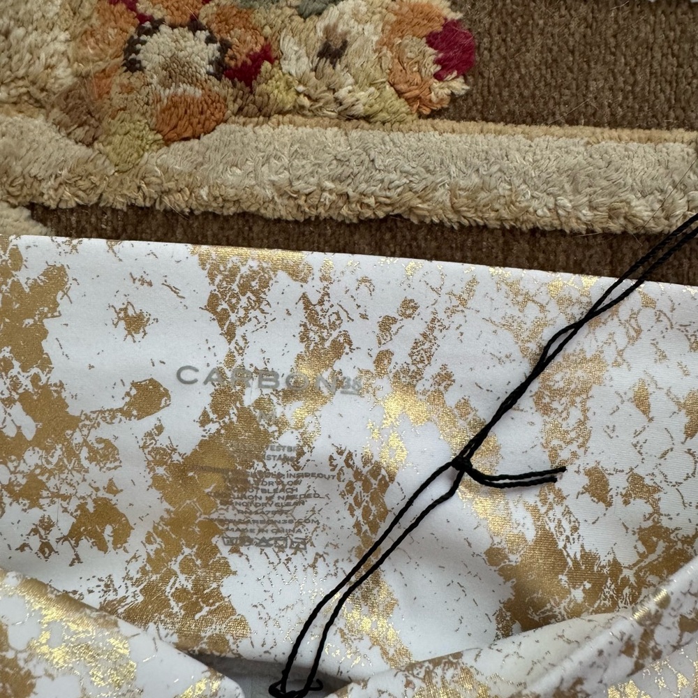 Carbon 38 Women's White and Gold Patterned Leggings - Picture 4 of 5